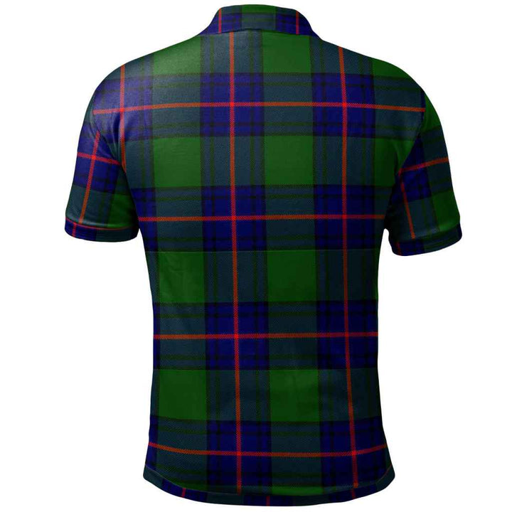 Scottish Shaw (of Tordarroch) Clan Crest Tartan Polo Shirt Back Side Tartan Plaid