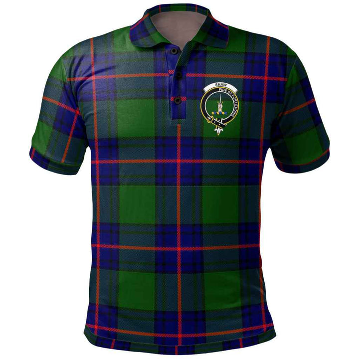 Scottish Shaw (of Tordarroch) Clan Crest Tartan Polo Shirt Front Side Tartan Plaid