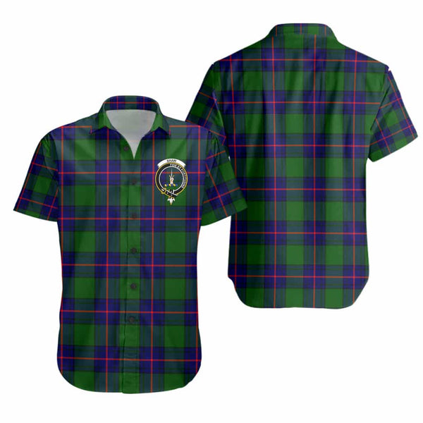 Scottish Shaw (of Tordarroch) Clan Crest Tartan Short Sleeve Shirt Tartan Plaid