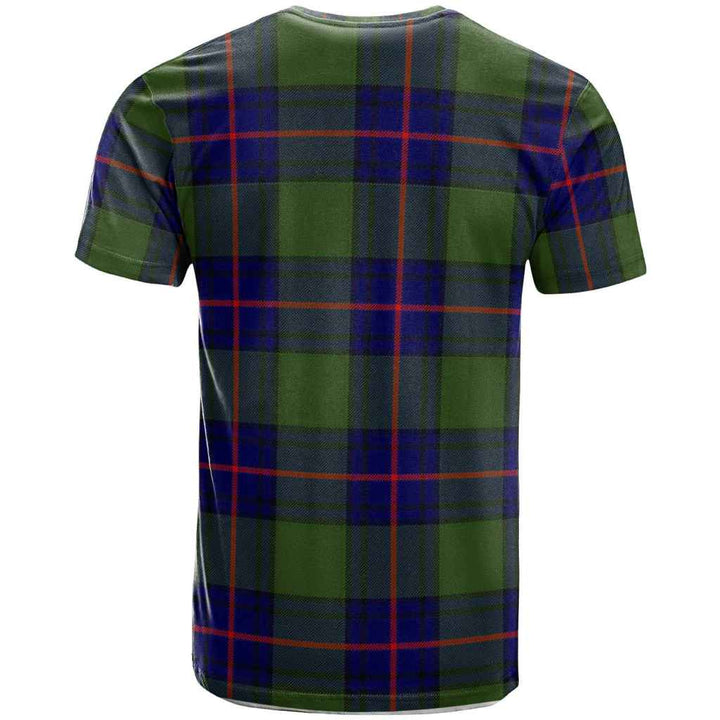 Scottish Shaw (of Tordarroch) Clan Crest Tartan T-Shirt Back Side Tartan Plaid