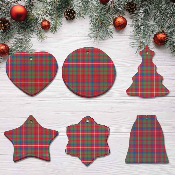 Scottish Shaw Red Modern Clan Tartan Ceramic Ornament All Tartan Plaid