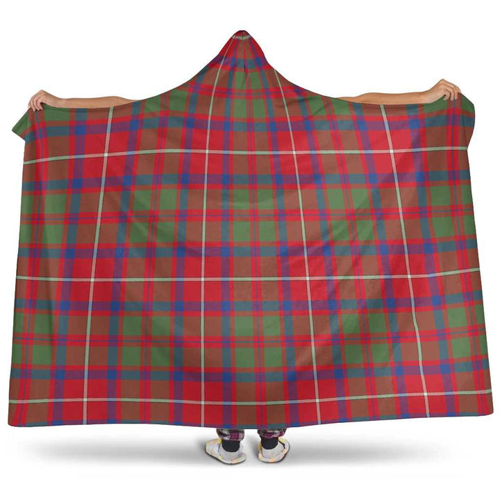 Scottish Shaw Red Modern Clan Tartan Hooded Blanket Tartan Plaid 1