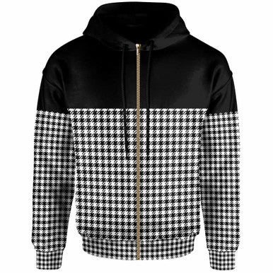 Scottish Shepherd Clan Tartan Hoodie - Horizontal Style Zip Tartan Plaid