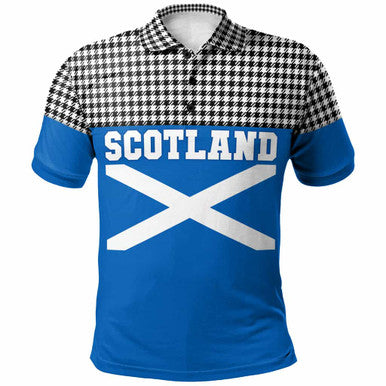 Scottish Shepherd Clan Tartan Polo Shirt - Lion Rampant of Scotland With Flag Front Side Tartan Plaid