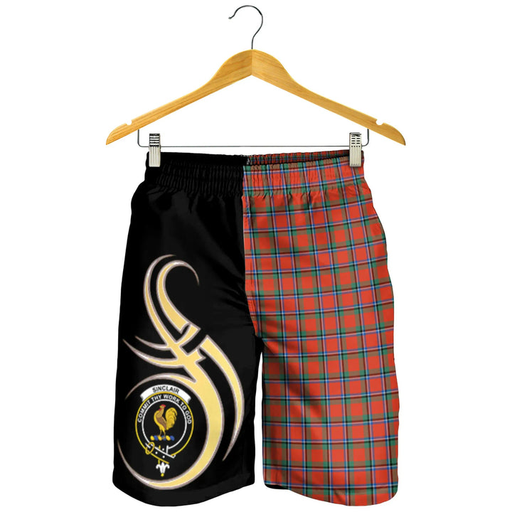 Scottish Sinclair Ancient Clan Crest Tartan Believe in Me Men's Shorts