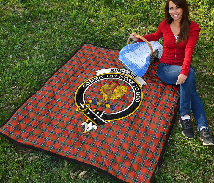 Scottish Sinclair Ancient Clan Crest Tartan Quilt Tartan Plaid 4
