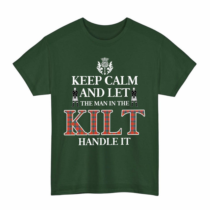 Scottish Sinclair Ancient Clan Tartan T-Shirt - Keep Calm Tartan Plaid Forest Green Color