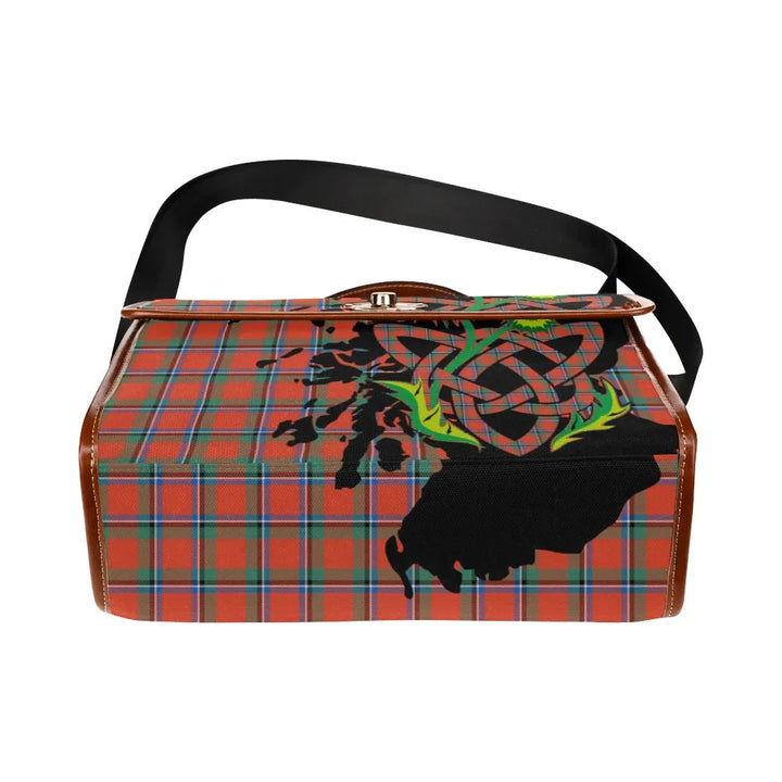 Scottish Sinclair Ancient Clan Tartan Waterproof Canvas Bag With Thistle Tartan Plaid 4