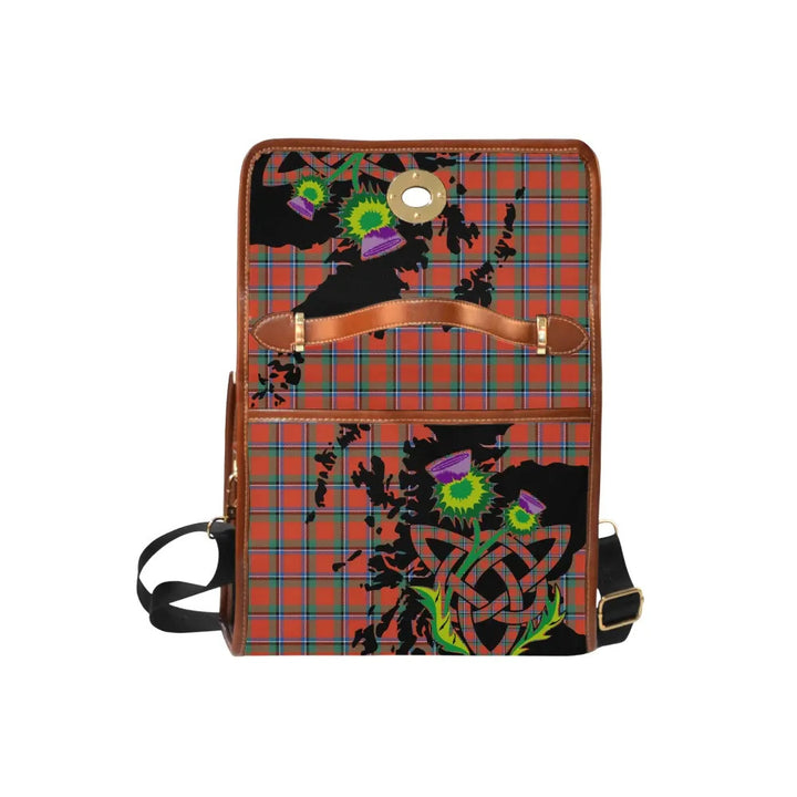 Scottish Sinclair Ancient Clan Tartan Waterproof Canvas Bag With Thistle Tartan Plaid 5