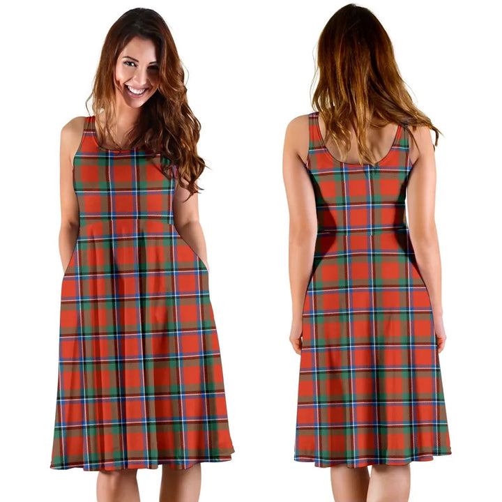 Scottish Sinclair Ancient Clan Tartan Women Midi Dress