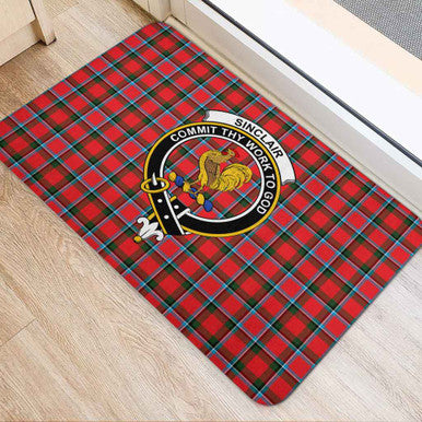 Scottish Sinclair Clan Crest Tartan Door Mat Tartan Plaid 2