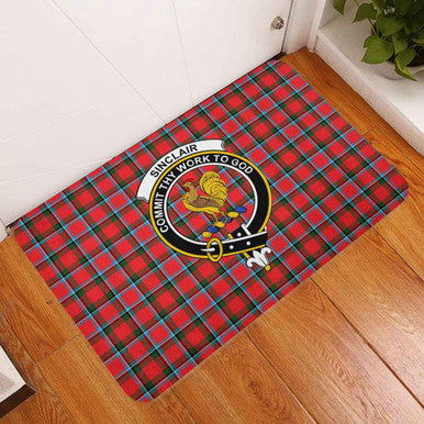 Scottish Sinclair Clan Crest Tartan Door Mat Tartan Plaid 3