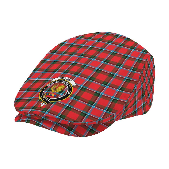 Scottish Sinclair Clan Crest Tartan Flat Cap Tartan Plaid 2