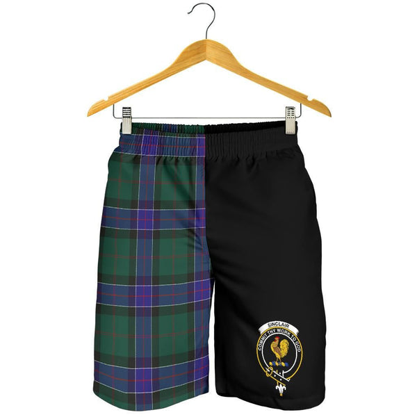 Scottish Sinclair Clan Crest Tartan Half of Me Men's Shorts