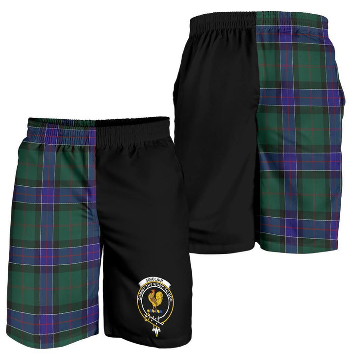Scottish Sinclair Clan Crest Tartan Half of Me Men's Shorts