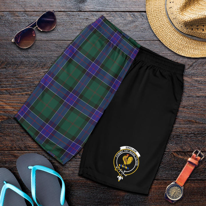 Scottish Sinclair Clan Crest Tartan Half of Me Men's Shorts