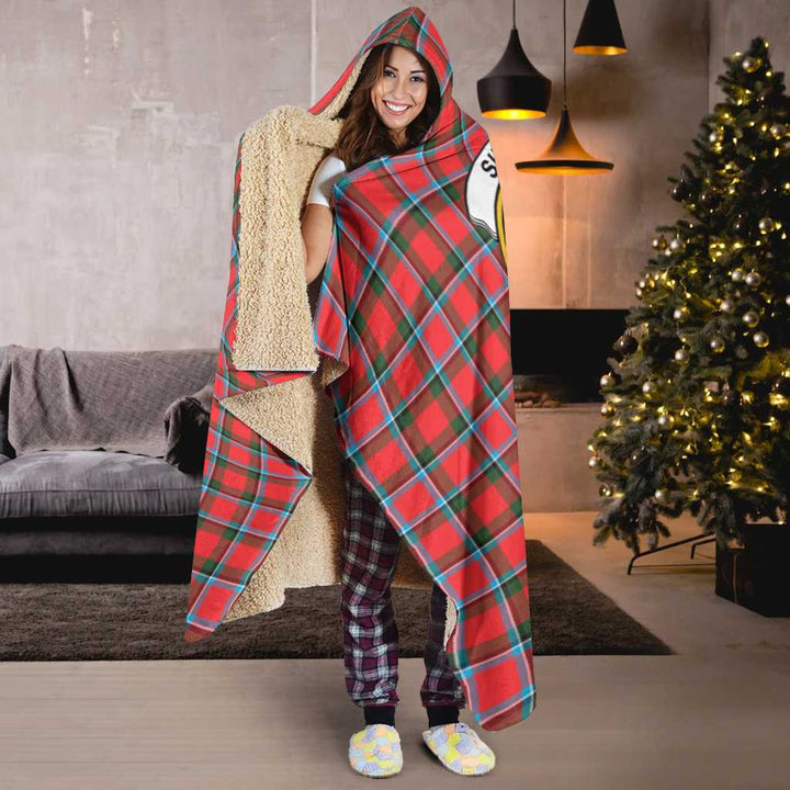 Scottish Sinclair Clan Crest Tartan Hooded Blanket Tartan Plaid 6