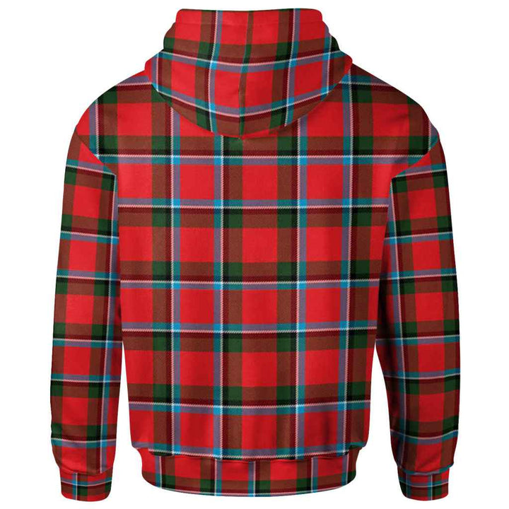 Scottish Sinclair Clan Crest Tartan Hoodie Back Side Tartan Plaid