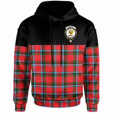 Scottish Sinclair Clan Crest Tartan Hoodie - Horizontal Style Front Side Tartan Plaid