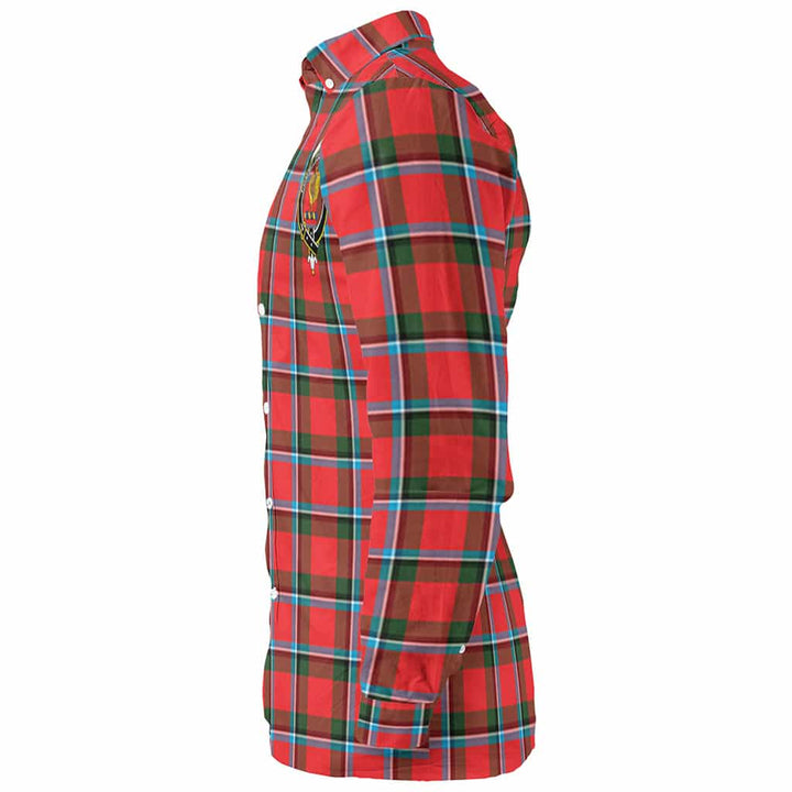 Scottish Sinclair Clan Crest Tartan Long Sleeve Shirt Tartan Plaid