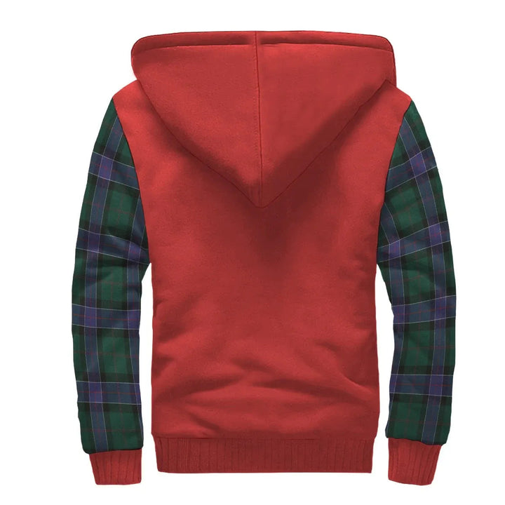 Scottish Sinclair Clan Crest Tartan Plaid Sleeve Sherpa Hoodie