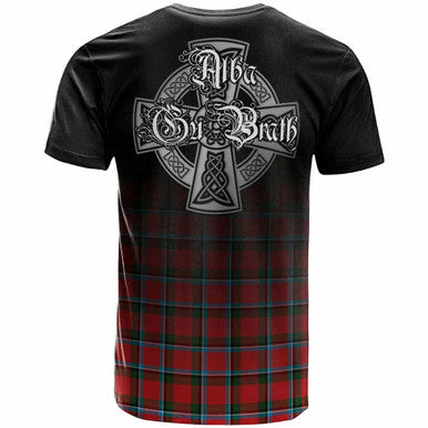 Scottish Sinclair Clan Crest Tartan T-Shirt - Alba Gu Brath Family Crest Celtic Inspired Back Side Tartan Plaid