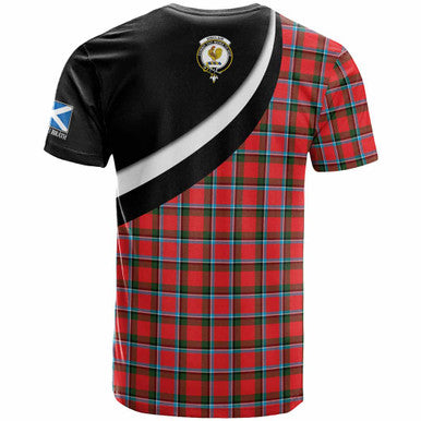 Scottish Sinclair Clan Crest Tartan T-Shirt - Scotland Forever Style Back Side Tartan Plaid