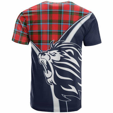 Scottish Sinclair Clan Crest Tartan T-Shirt - Bend Style Back Side Tartan Plaid