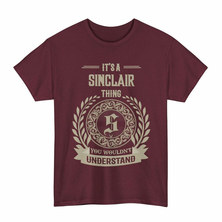 Scottish Sinclair Clan Tartan T-Shirt - Vintage Family Name Tartan Plaid Maroon Color