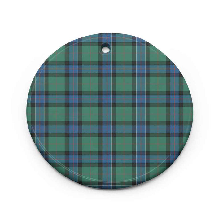 Scottish Sinclair Hunting Ancient Clan Tartan Ceramic Ornament Circle Shape Tartan Plaid
