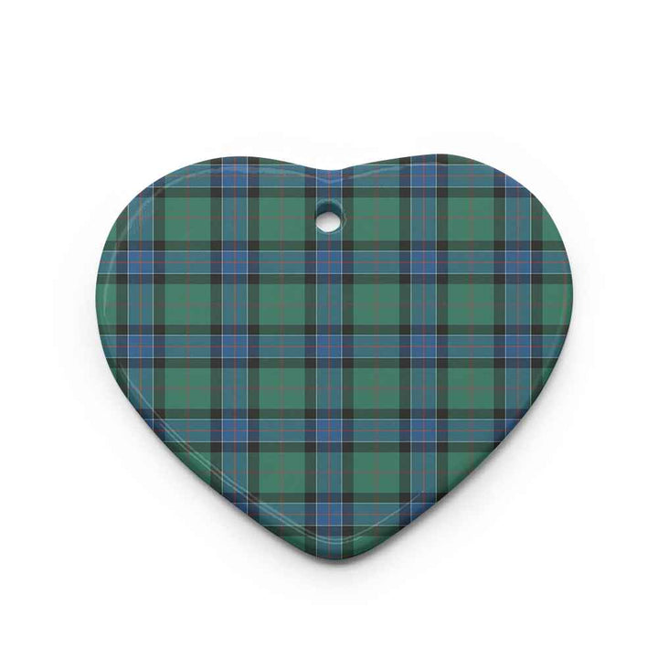 Scottish Sinclair Hunting Ancient Clan Tartan Ceramic Ornament Heart Shape Tartan Plaid