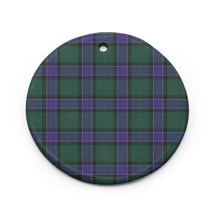 Scottish Sinclair Hunting Modern Clan Tartan Ceramic Ornament Circle Shape Tartan Plaid