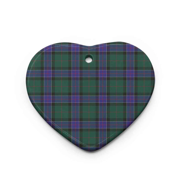 Scottish Sinclair Hunting Modern Clan Tartan Ceramic Ornament Heart Shape Tartan Plaid