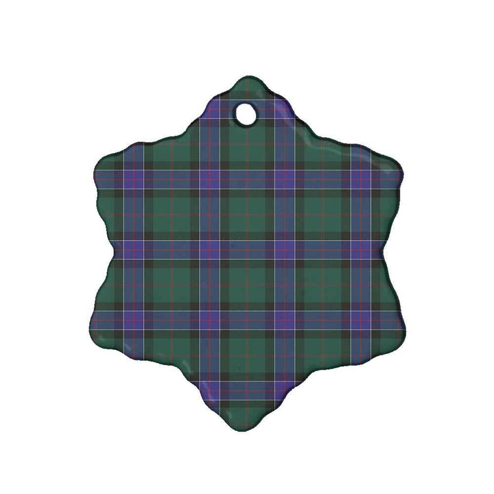 Scottish Sinclair Hunting Modern Clan Tartan Ceramic Ornament Snow Flake Shape Tartan Plaid