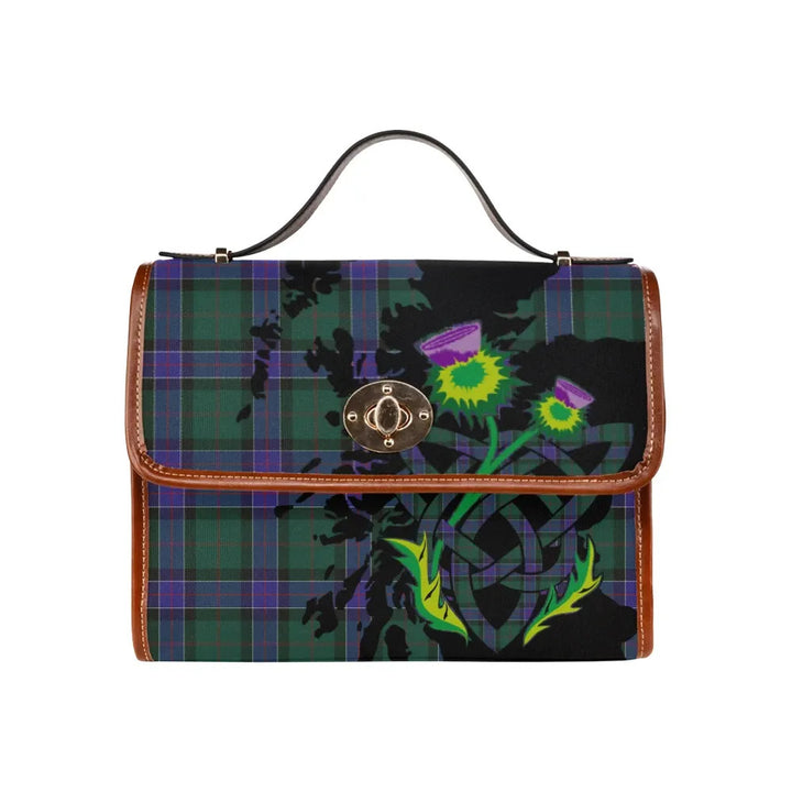 Scottish Sinclair Hunting Modern Clan Tartan Waterproof Canvas Bag With Thistle Tartan Plaid 1