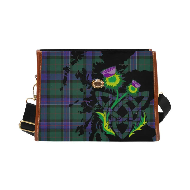 Scottish Sinclair Hunting Modern Clan Tartan Waterproof Canvas Bag With Thistle Tartan Plaid 2