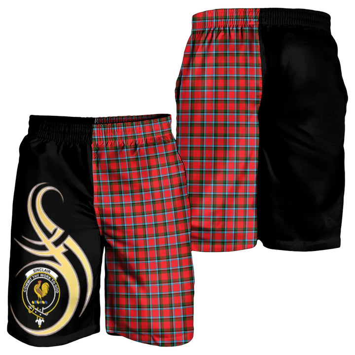 Scottish Sinclair Modern Clan Crest Tartan Believe in Me Men's Shorts