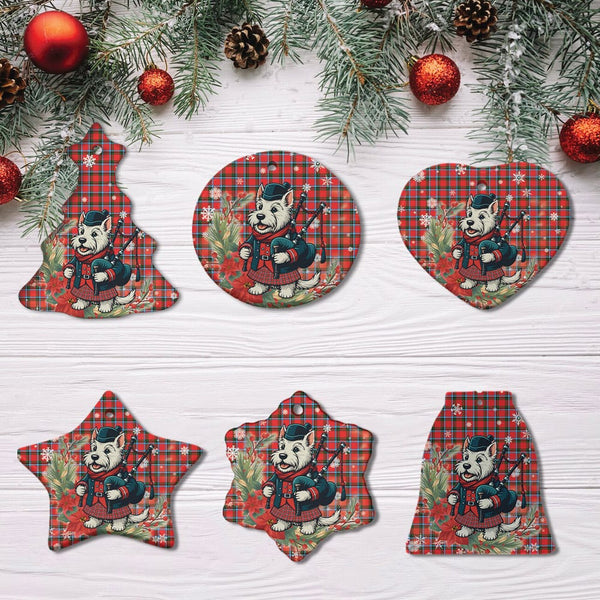 Scottish Sinclair Modern Clan Tartan Ceramic Ornament Cute Scottish Terrier Dog All Style Tartan Plaid
