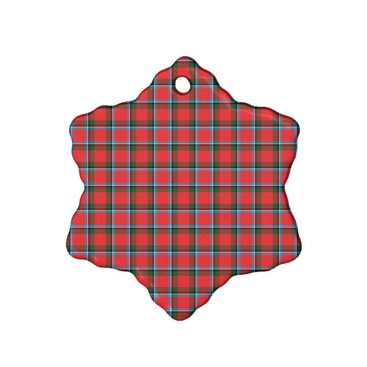Scottish Sinclair Modern Clan Tartan Ceramic Ornament Snow Flake Shape Tartan Plaid