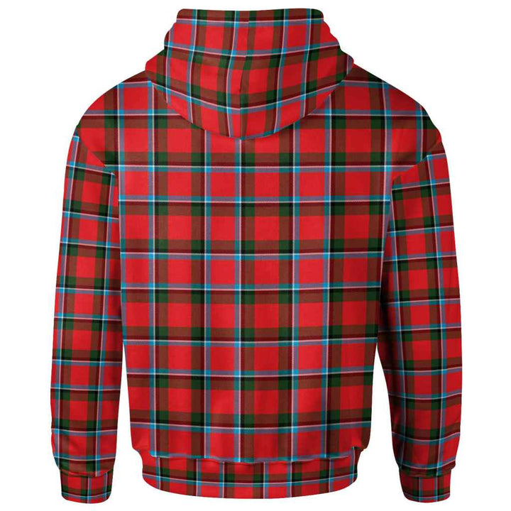 Scottish Sinclair Modern Clan Tartan Hoodie Back Side Tartan Plaid