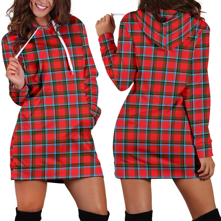 Scottish Sinclair Modern Clan Tartan Hoodie Dress