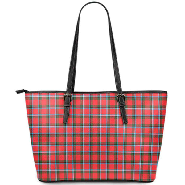 Scottish Sinclair Modern Clan Tartan Leather Tote Tartan Plaid