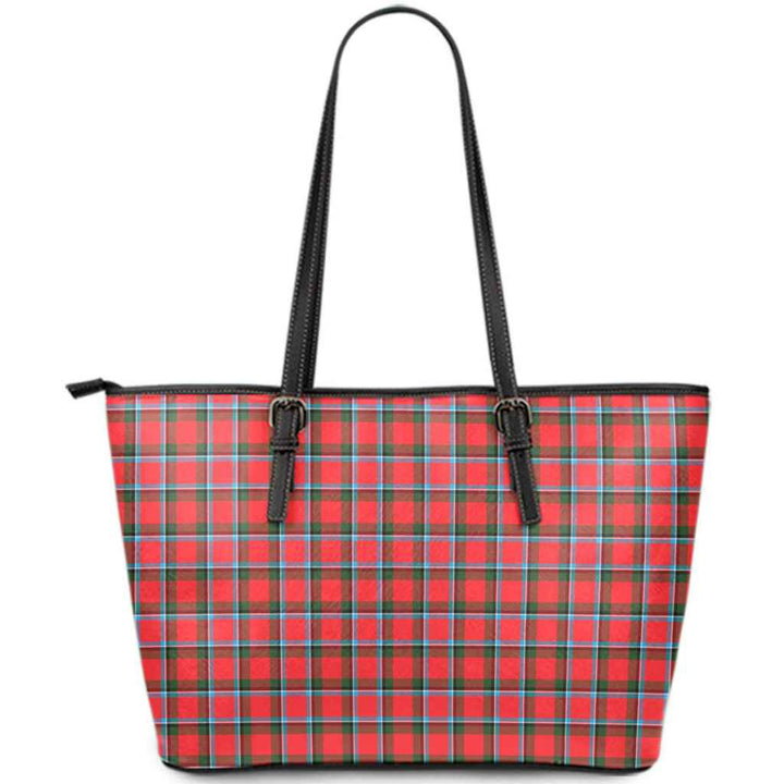 Scottish Sinclair Modern Clan Tartan Leather Tote Tartan Plaid