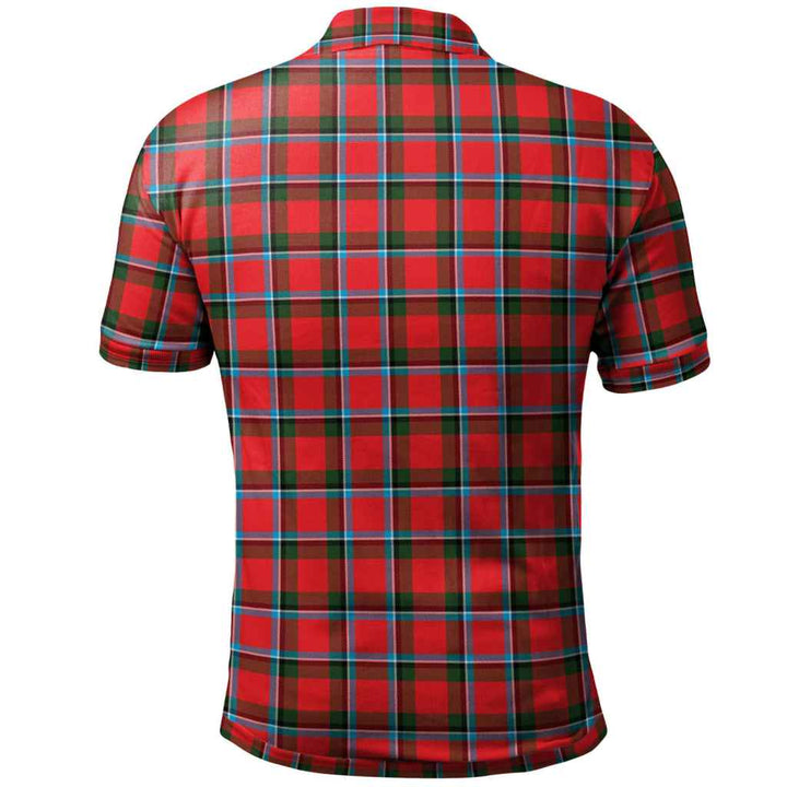 Scottish Sinclair Modern Clan Tartan Polo Shirt Back Side Tartan Plaid