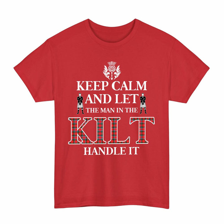 Scottish Sinclair Modern Clan Tartan T-Shirt - Keep Calm Tartan Plaid Red Color