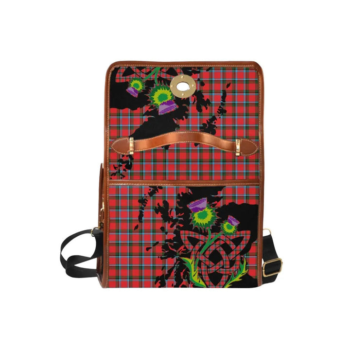 Scottish Sinclair Modern Clan Tartan Waterproof Canvas Bag With Thistle Tartan Plaid 6