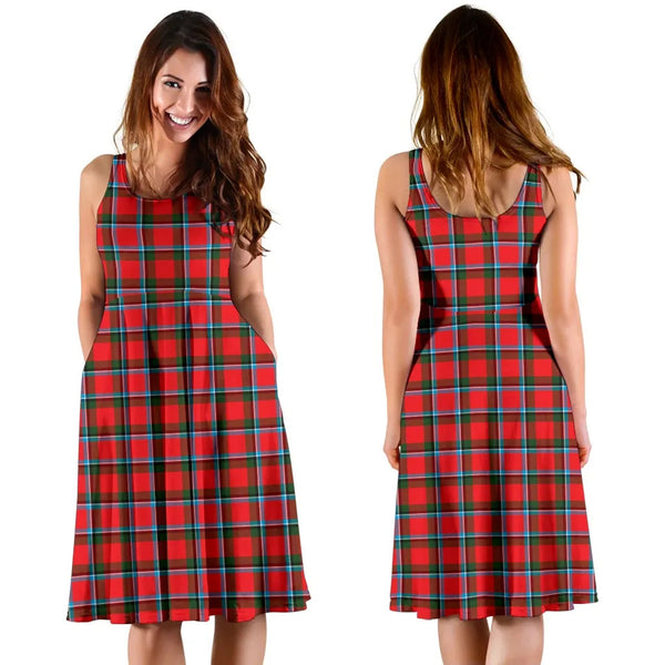 Scottish Sinclair Modern Clan Tartan Women Midi Dress