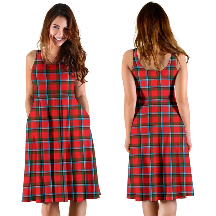 Scottish Sinclair Modern Clan Tartan Women Midi Dress