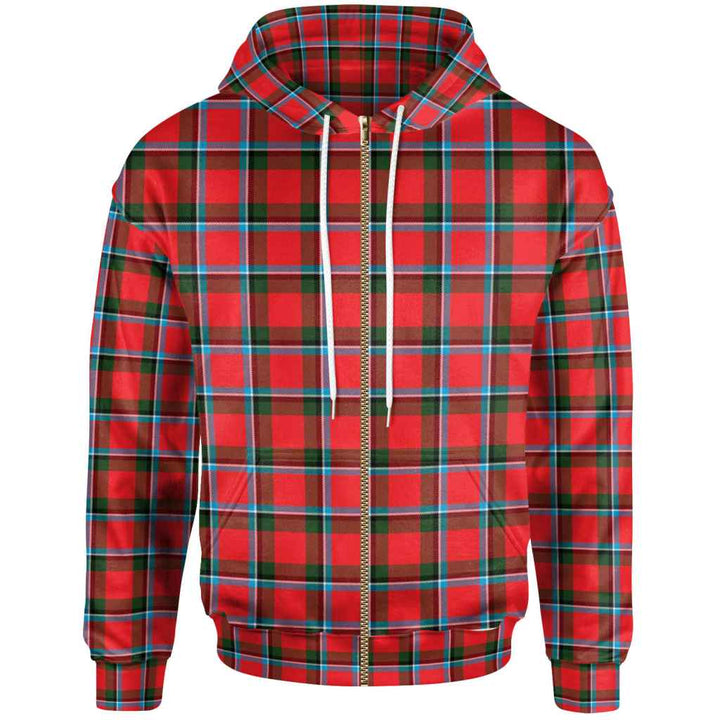 Scottish Sinclair Modern Clan Tartan Hoodie Zip Tartan Plaid