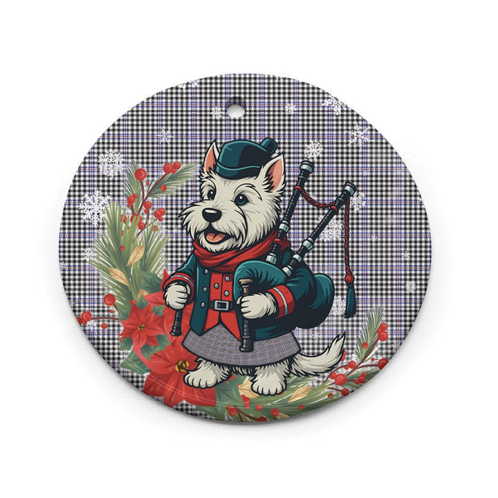 Scottish Sir Walter Scott Clan Tartan Ceramic Ornament Cute Scottish Terrier Dog Circle Style Tartan Plaid